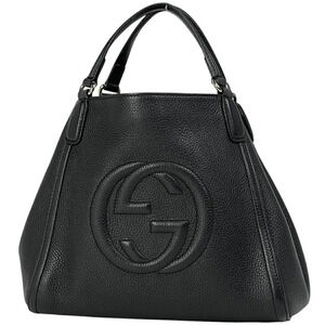 Gucci Soho Handbag Interlocking GG Leather Black